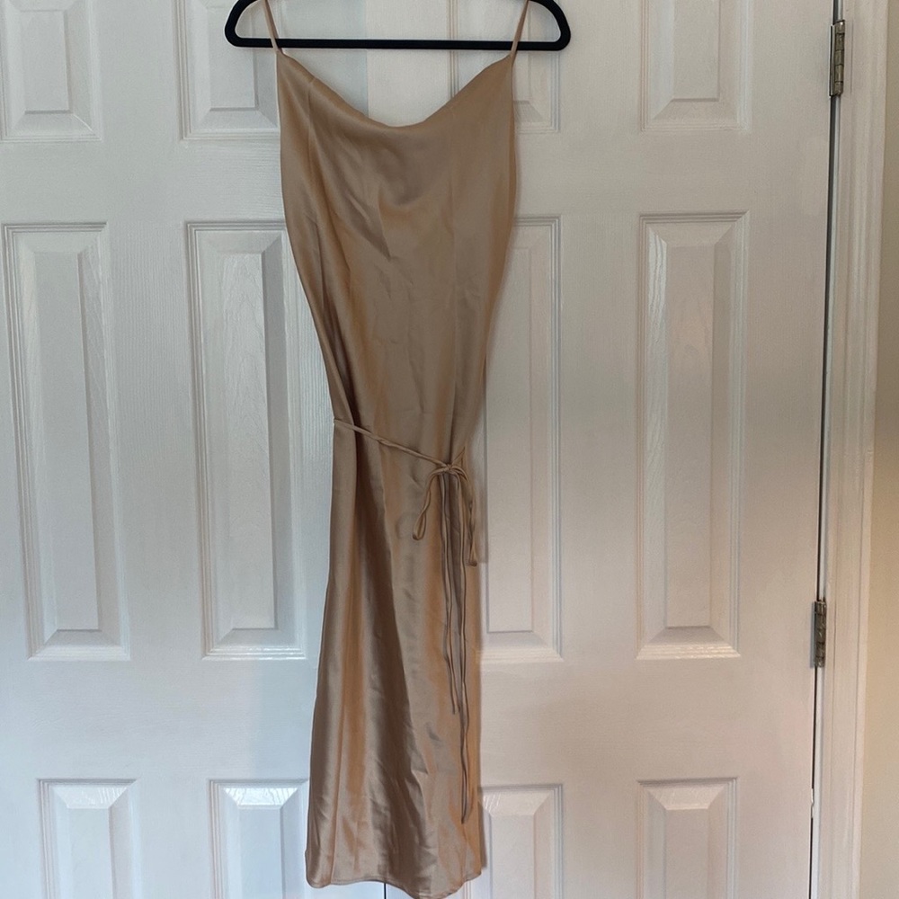 Silk Light Gold Cocktail Dress